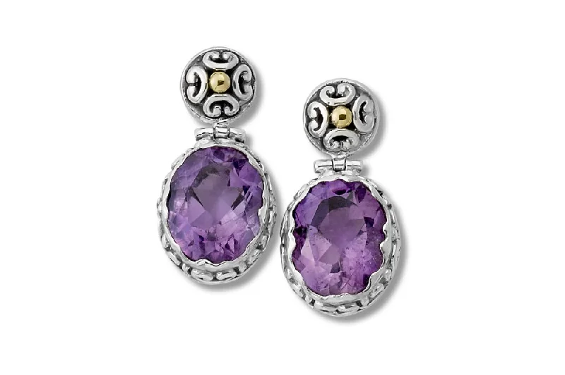 large hoop earrings for women -Gagak Earrings- Amethyst