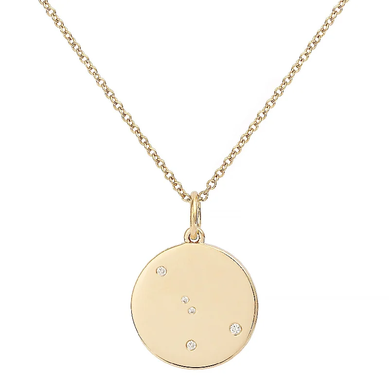 large pendant necklaces for women -Star Badge Cancer 18K Gold Necklace w. Diamonds