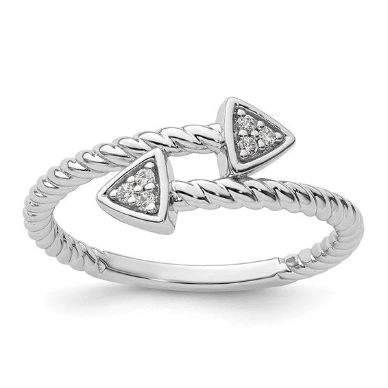 vintage necklaces for women -White Ice Sterling Silver Diamond Arrow Ring