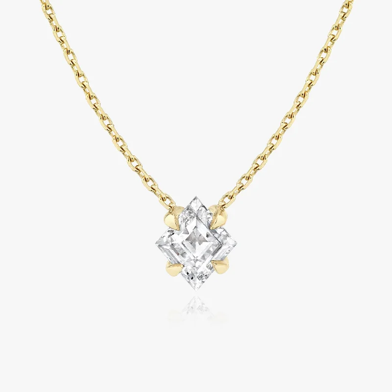 long chain necklaces for women -Iconic Lozenge 14K Gold Necklace w. Lab-Grown Diamonds, 0.75 ct.