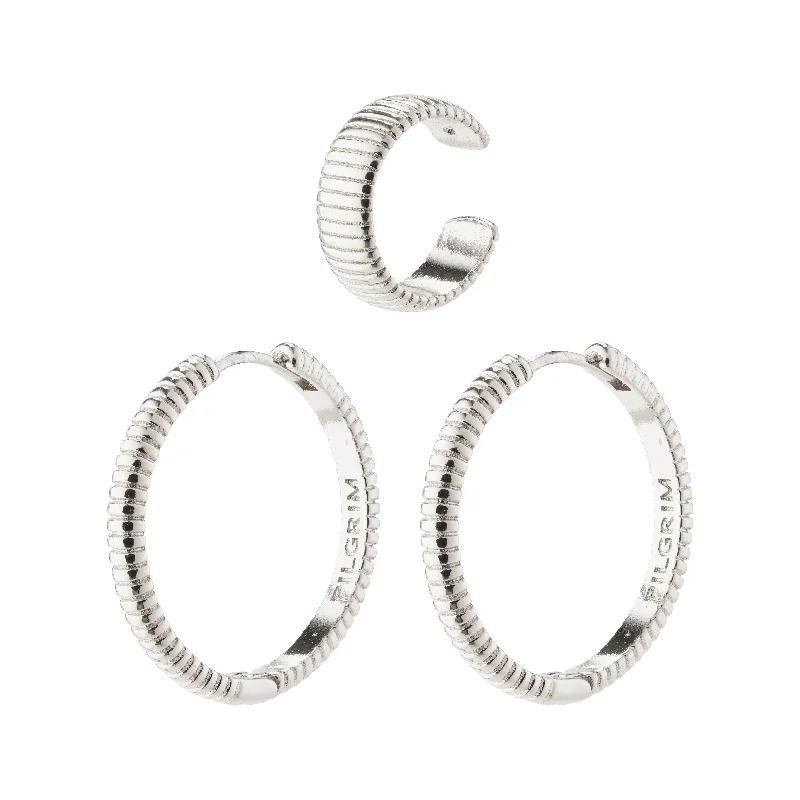 hoop earrings for women -XENA hoop og cuff earrings silver-plated