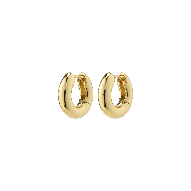 statement earrings for women -AICA chunky huggie hoop earrings gold-plated