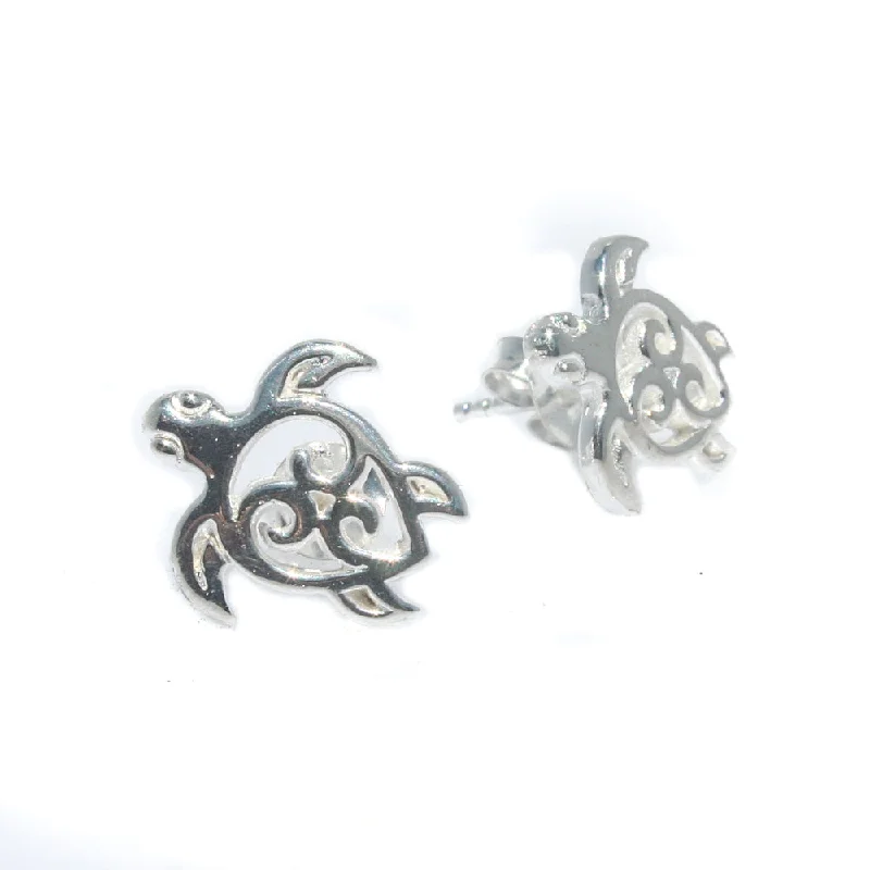 custom earrings for women -Turtle Cove Sterling Silver Studs