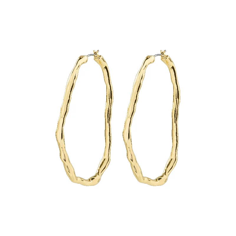 silver earrings for women -LIGHT large hoops gold-plated