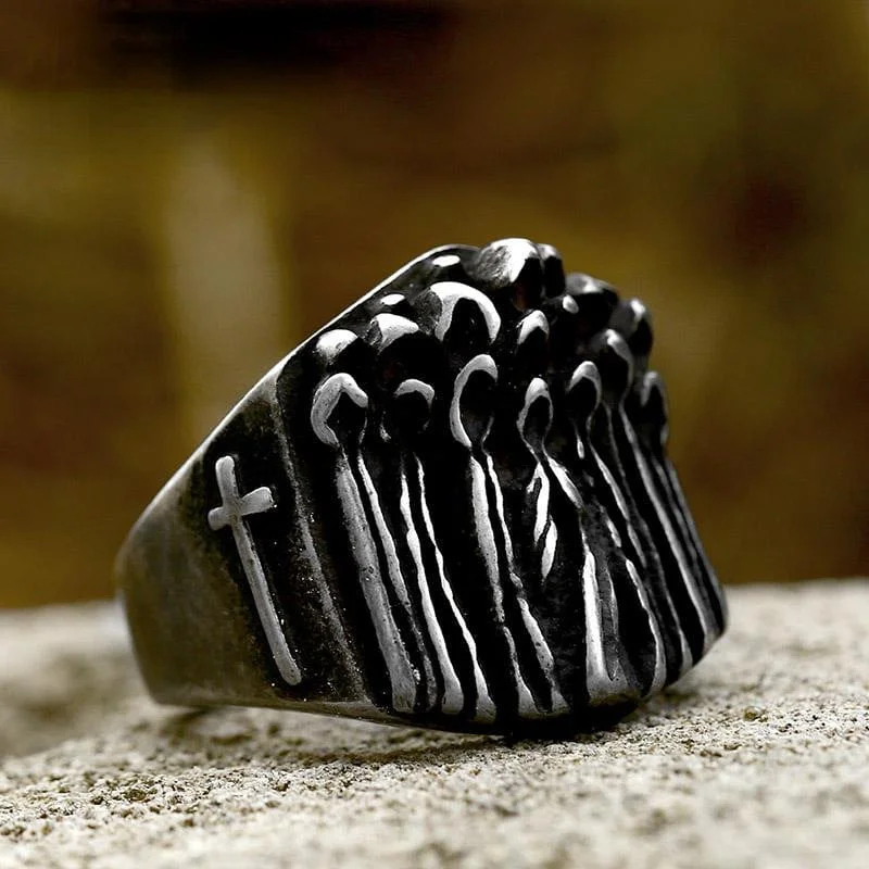 stackable engagement rings for women -Men's Punk Death Cloak Ring