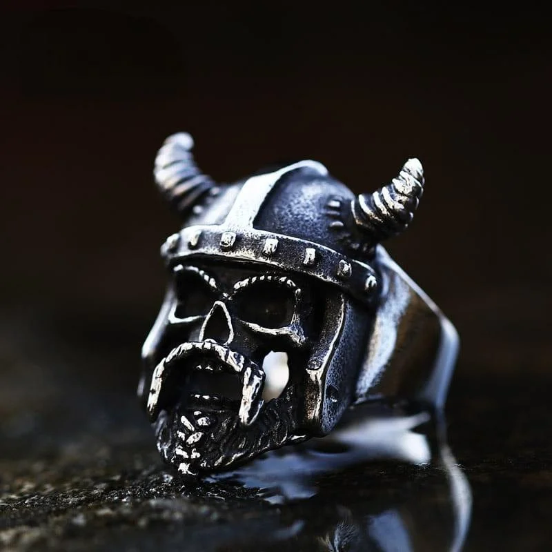 rose gold wedding rings for women -Men's Punk Skull Head Ring