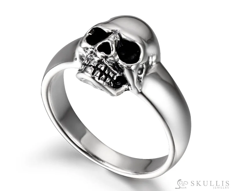 gemstone wedding rings -Pinky Ring 925 Sterling Silver Skull Ring