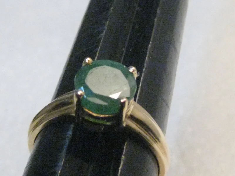 custom promise wedding rings -14kt Gold Emerald Solitaire Ring, appx. 1.75ctw, size 8.25, 3.02gr.