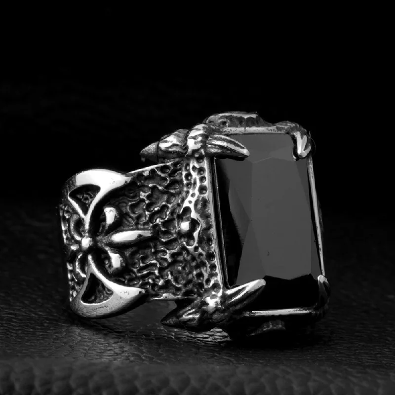 statement rings for women -Men's Punk Rhinestone Warrior Rings