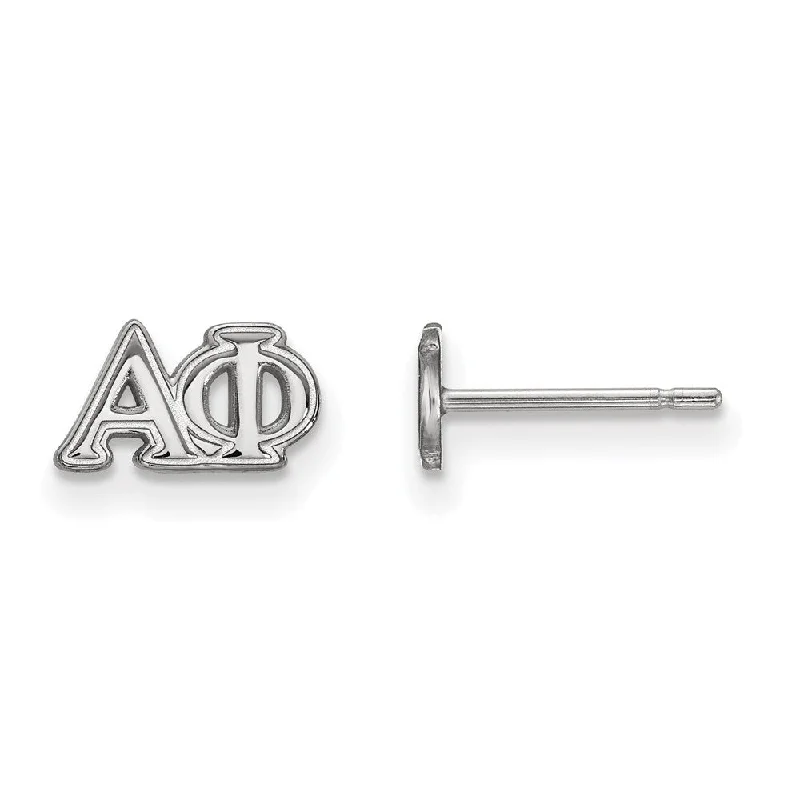 statement hoop earrings for women -Sterling Silver Alpha Phi XS Greek Letters Post Earrings