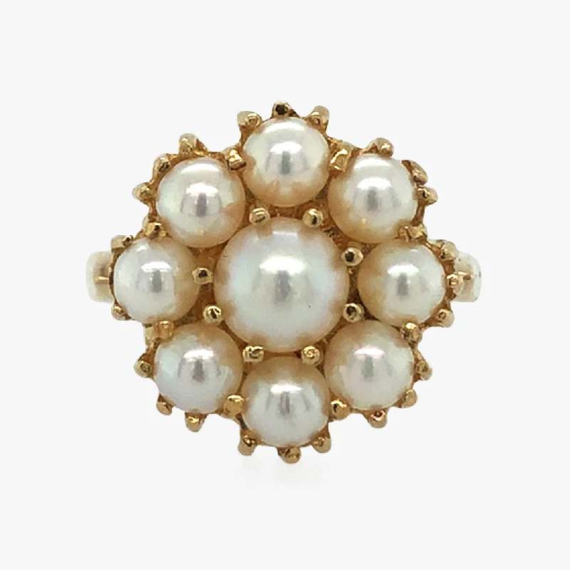 contemporary rings for women -Pearl Cluster Ring