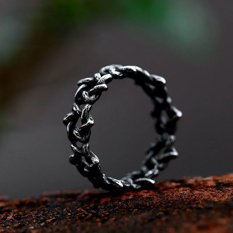 stackable rings for weddings -Men's Punk Hexagram Ring