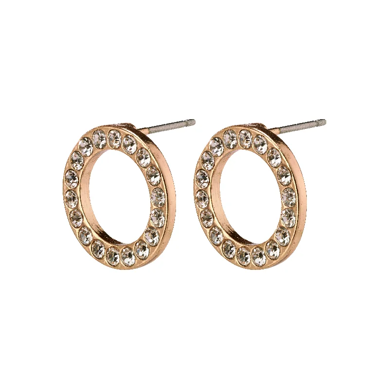 unique earrings for women -VICTORIA crystal halo earrings rose gold-plated