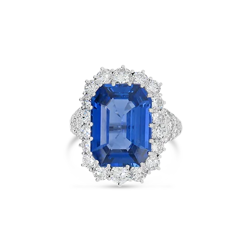 wedding sets for brides -Sapphire & Diamond Estate Ring