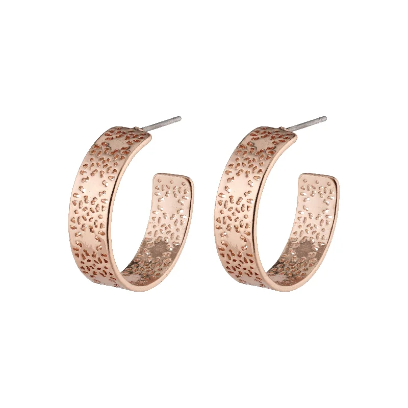 cute stud earrings for women -CAROL medium hoop earrings rosegold-plated