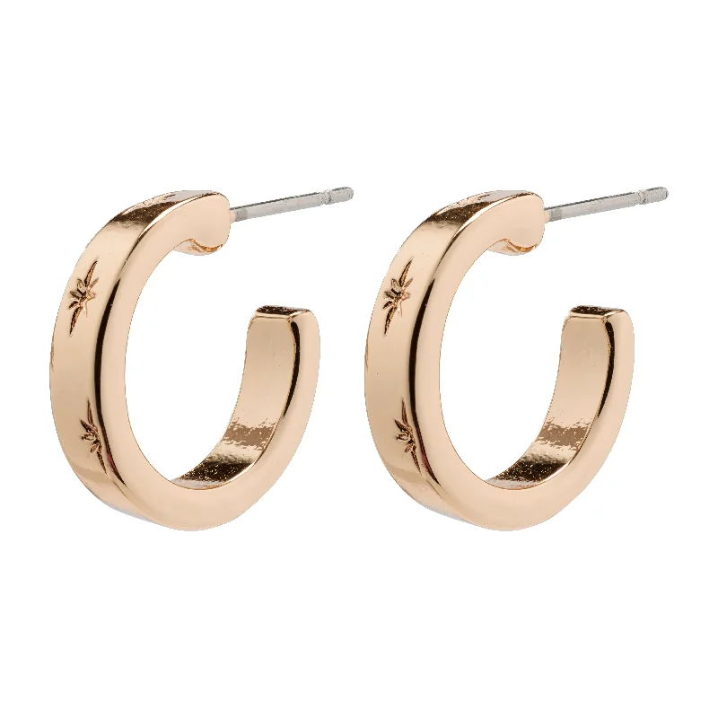 stud earrings for women -EFIA huggie hoop earrings rosegold-plated