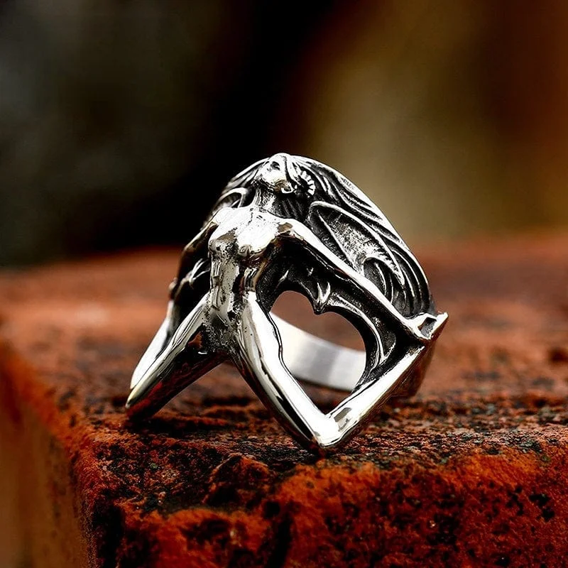 fashion rings for women -Men's Punk Nymph Ring