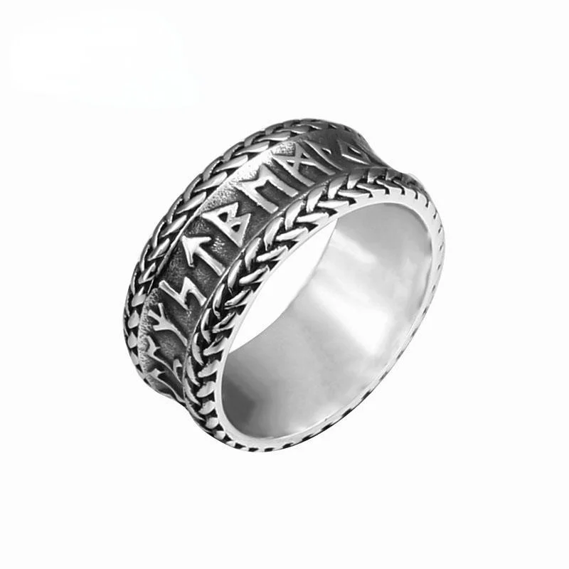 birthstone rings for women -Men's Punk Letter Weave Ring