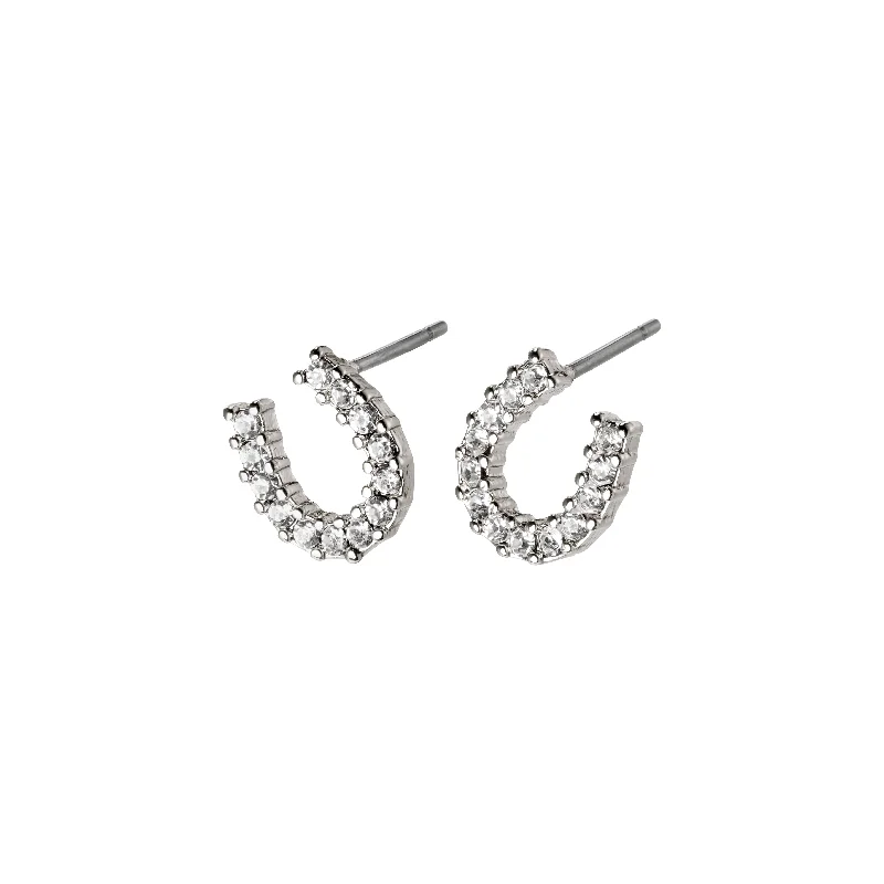 wedding hoop earrings for women -LEANNA good luck crystal earrings silver-plated