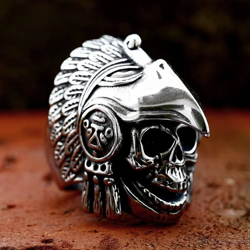 luxury rings for women -Men's Punk Eagle Skull Ring