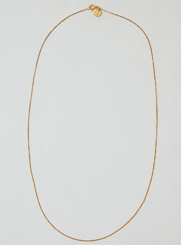 luxurious necklaces for women -Plain 14K Gold Plated 50 cm Necklace