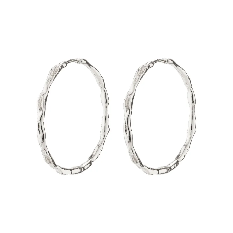 butterfly earrings for women -EDDY organic shaped maxi hoops silver-plated