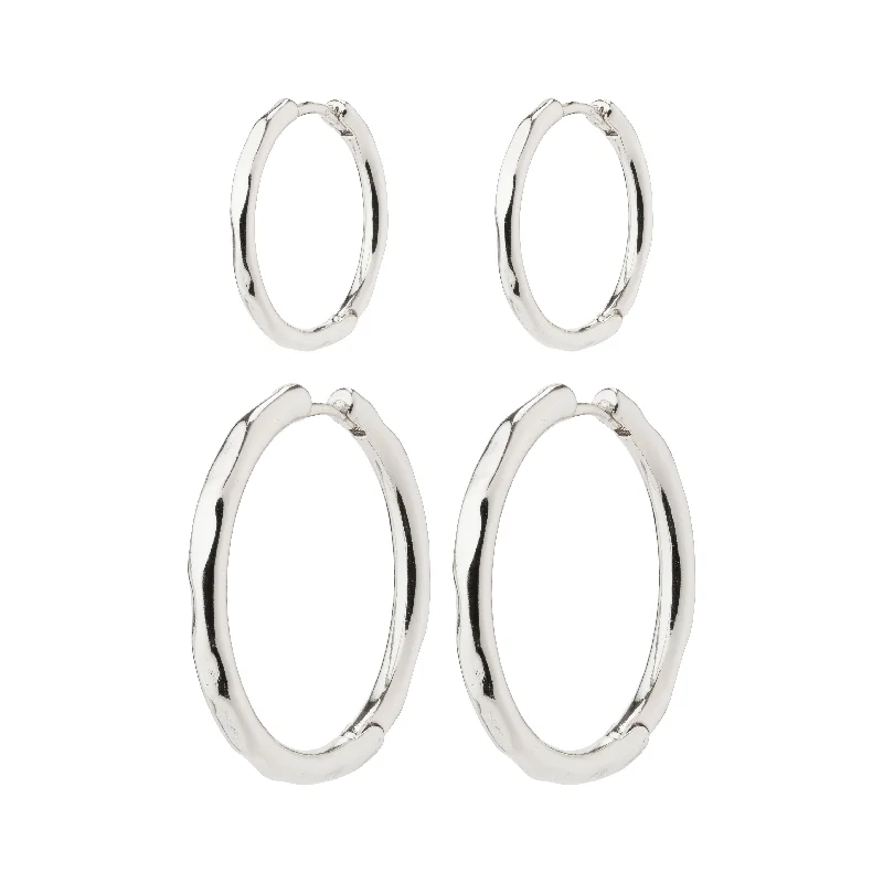 dangle earrings for women -EVE hoop earrings 2-in-1 set silver-plated