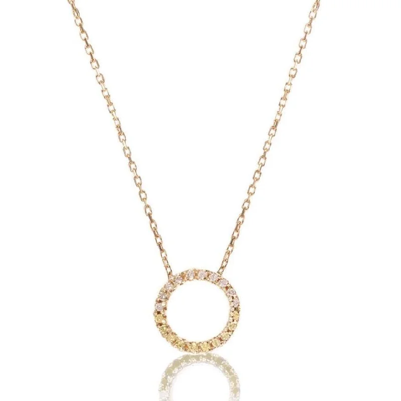 unique necklaces for women -Claire 18K Gold Necklace w. White & Champagne Diamonds