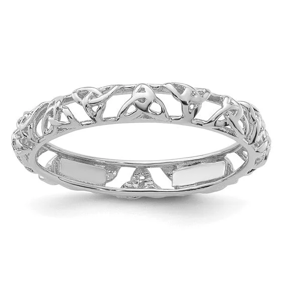 unique necklaces for women -Sterling Silver Stackable Expressions Celtic Knot Eternity Ring