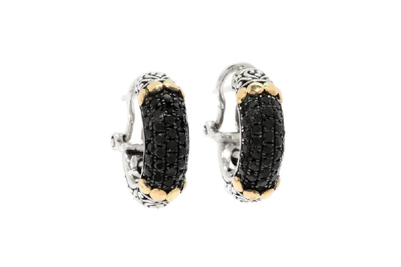 luxury drop earrings for women -Ubud Earrings- Black Spinel