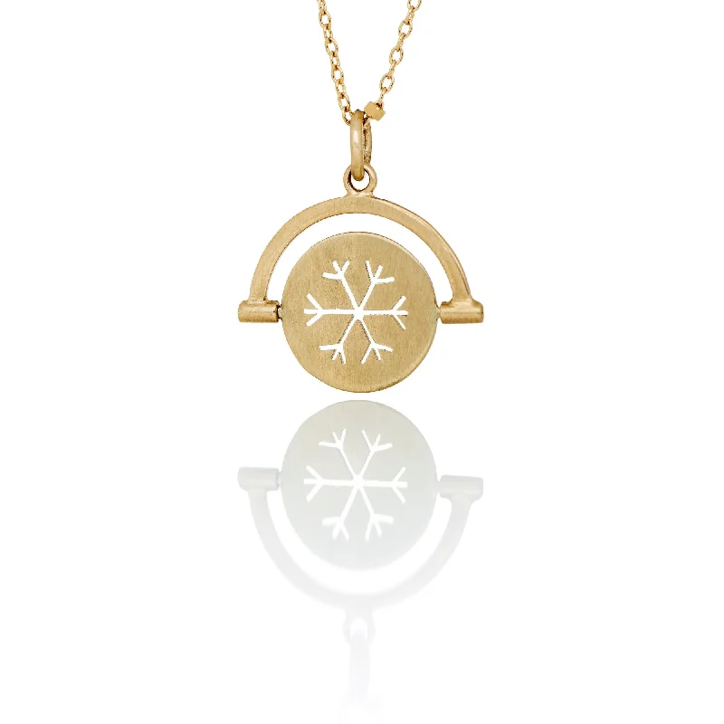 silver chain necklaces for women -Snowflake 14K Gold Necklace