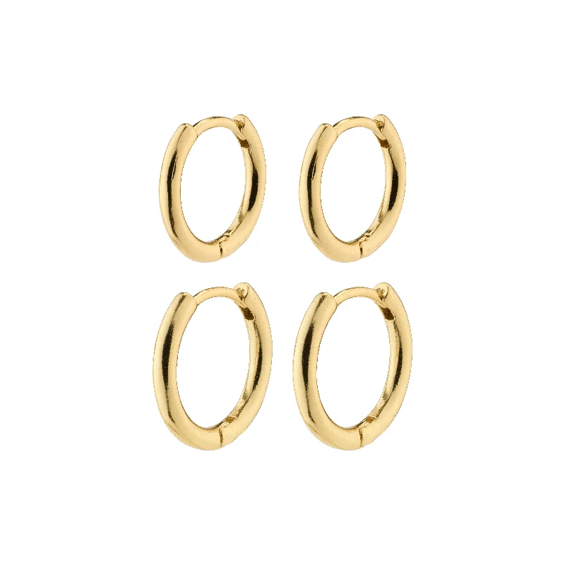 gemstone stud earrings for women -LEAF 2-in-1 set huggie hoops gold-plated