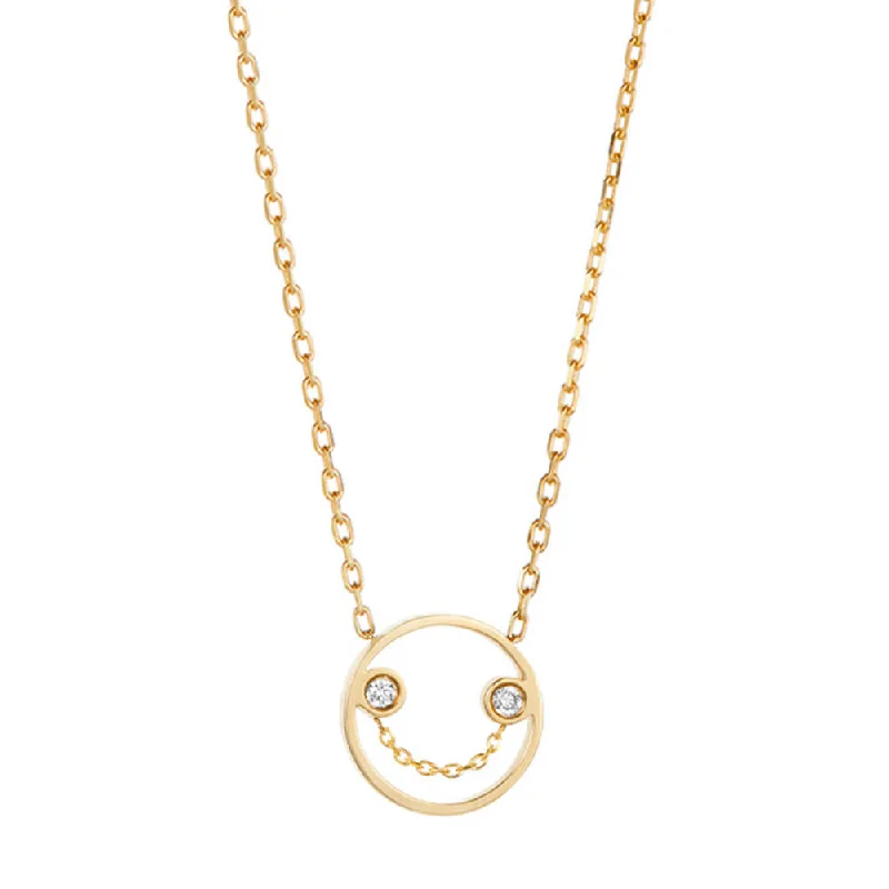 simple gold necklaces for women -PETIT Belle 14K Gold Necklace w. Diamond