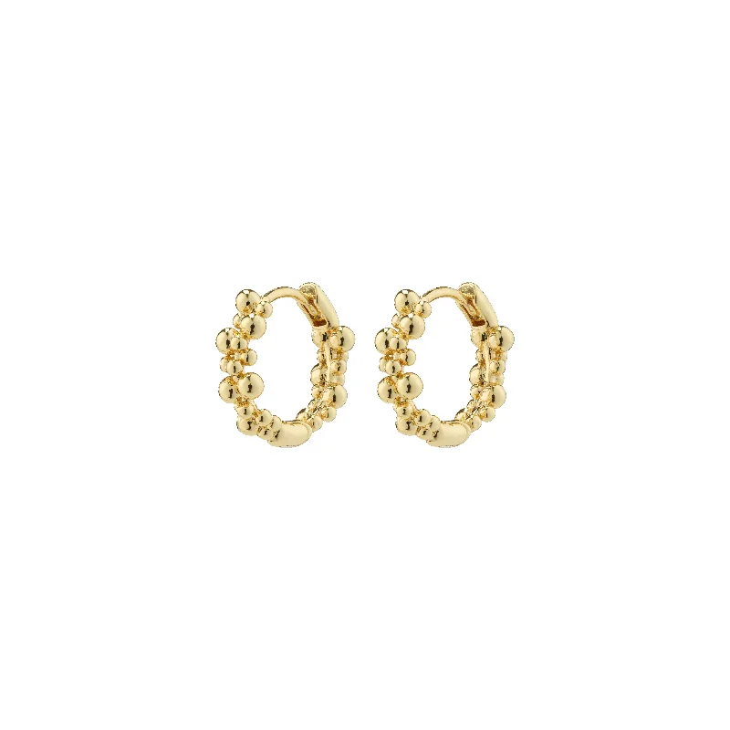 layered earrings for women -SOLIDARITY small bubbles hoop earrings gold-plated