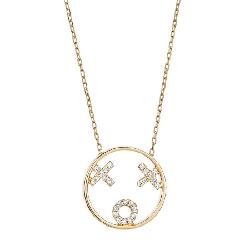 fashion statement necklaces for women -MOYEN XOXO 18K Gold Necklace w. Diamond