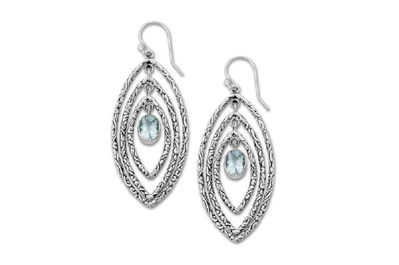 large hoop earrings for women -Samaya Earrings- Blue Topaz