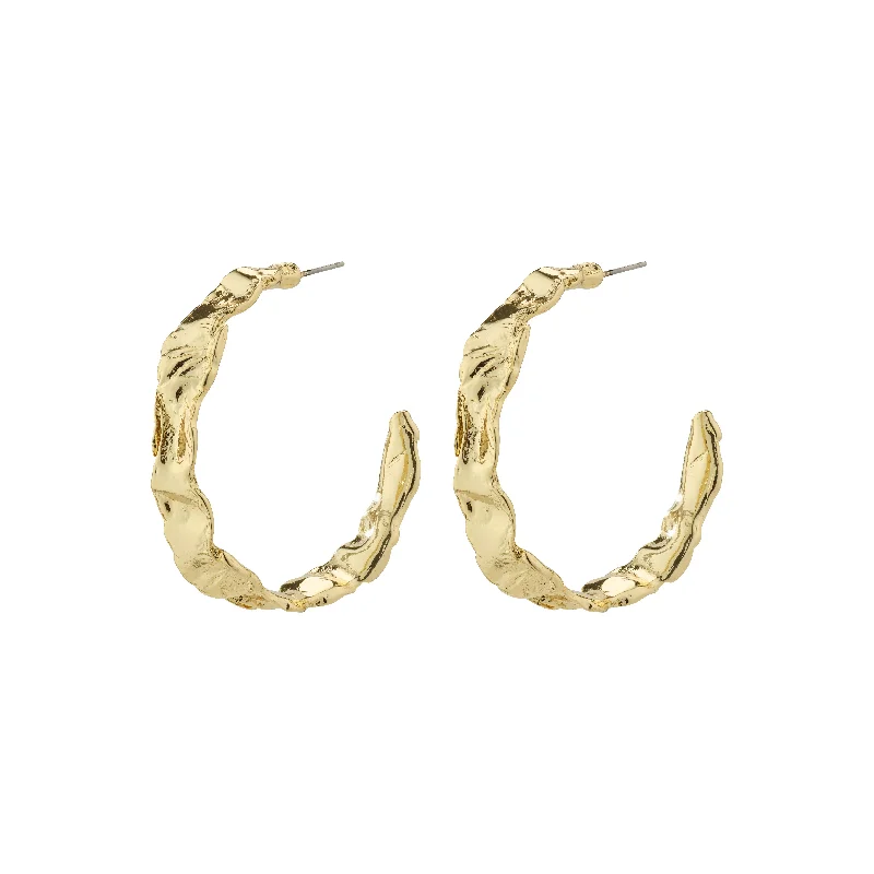 large hoop earrings for women -JULITA semi-hoop earrings gold-plated