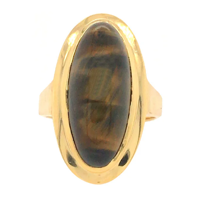 trendy wedding rings for women -Tigers Eye Ring