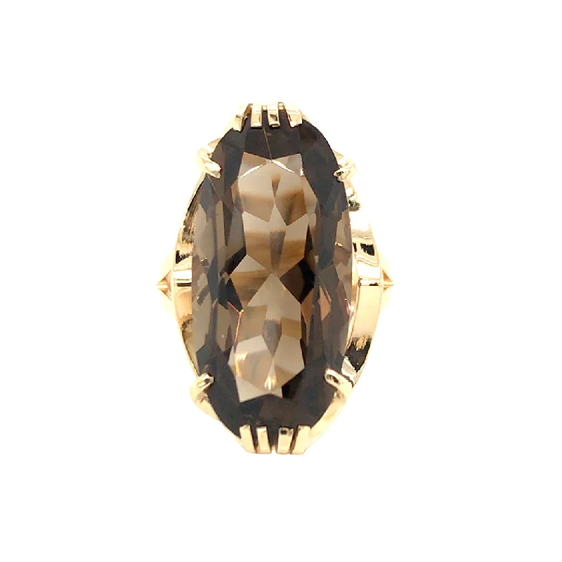 rose gold wedding rings for women -Smokey Quartz Ring