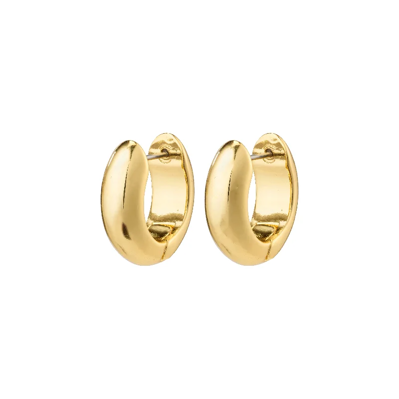 teardrop earrings for women -MINE chunky huggie hoops gold-plated