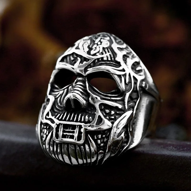 classic rings for women -Men's Punk Skull Mask Ring