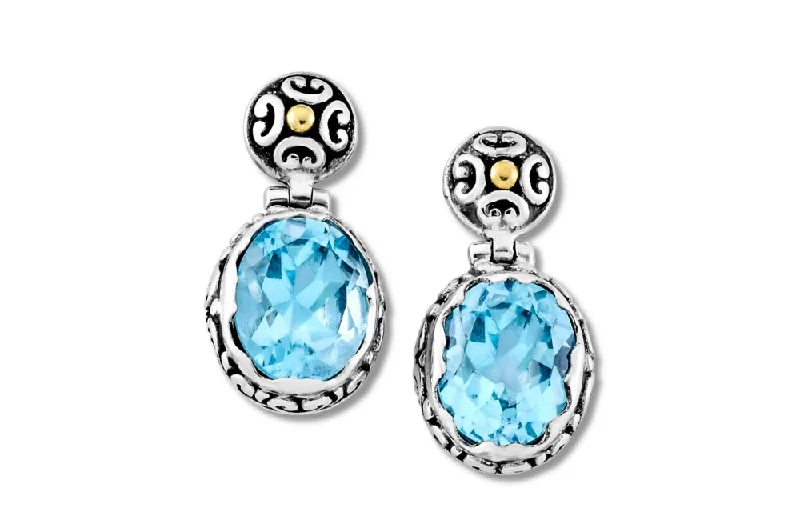 wedding earrings for women -Gagak Earrings- Blue Topaz