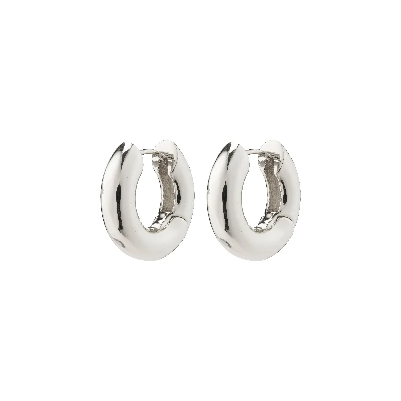 trendy earrings for women -AICA chunky hoop earrings silver-plated