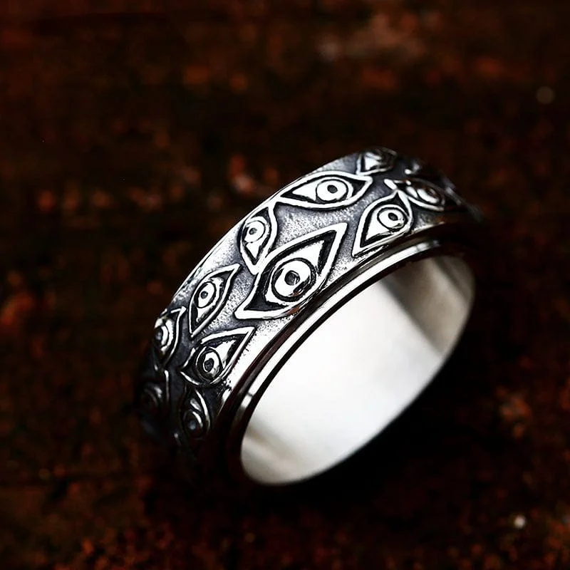 infinity engagement rings for women -Men's Punk Devil's Eyes Ring