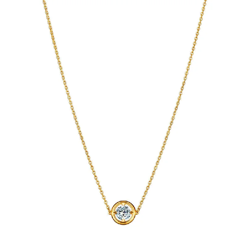 unique gemstone necklaces for women -No 1 Solitaire 18K Gold Necklace w. Diamond