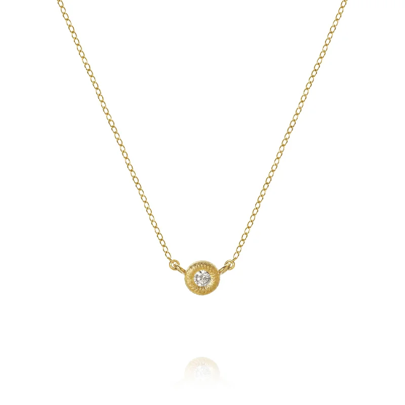 wedding necklaces for women -Balloon 18K Gold Necklace w. Diamond