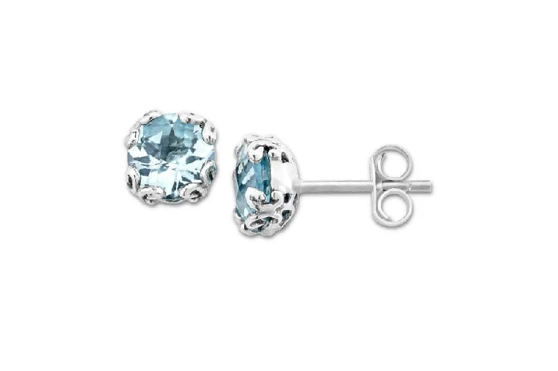 fashion earrings for women -Glow Studs- Blue Topaz