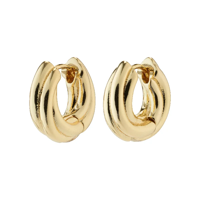 luxury hoop earrings for women -EDEA chunky huggie hoops gold-plated