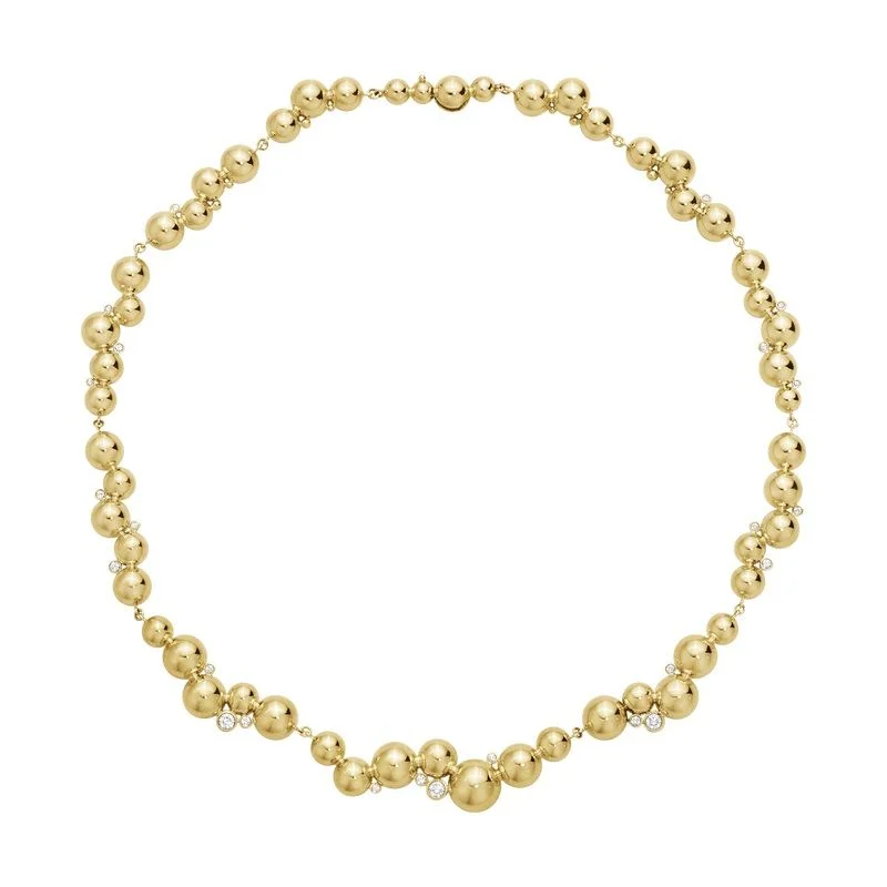 luxurious necklaces for women -Moonlight Grapes full 18K Gold Necklace w. Diamonds