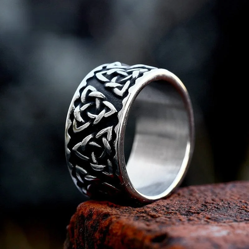 solitaire rings for women -Men's Punk Celtic Knot Ring